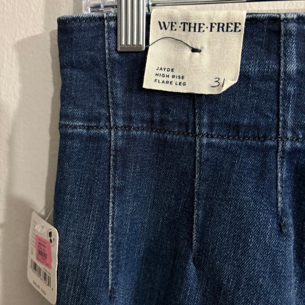 Free People We The Free Jayde High Rise Flare Leg Jean Women’s 31 Night Sky - Picture 4 of 6